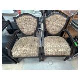 Wooden Armchairs with Upholstered Seats
