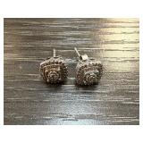Sterling Silver Earrings with Diamond Accents