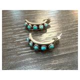 Sterling Silver Earrings with Turquoise Accents