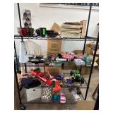 Items on Metal Shelf