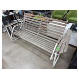 Wood and Metal Outdoor Glider Bench