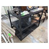 Black Metal Three-Tier Shelving Unit