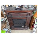 Wooden Electric Fireplace Console with Drawer