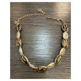 Coro Gold-Tone Necklace with Glass Cabochons
