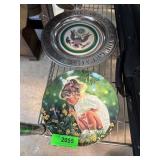 Two Decorative Plates: Seals and Artwork Designs
