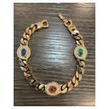 Christian Dior Gold-Tone Bracelet with Missing Sto