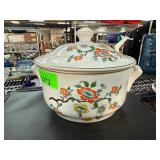 Apilco Porcelain Floral Soup Tureen with Lid and L