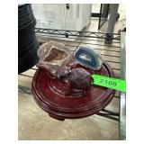 Elephant Figurine with Agate and Geode Display