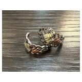 Sterling Silver and 12 Karat Gold Earrings with Le
