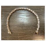 Sterling Silver Bracelet With Clear Stones
