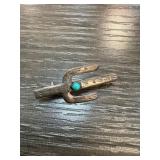 Sterling Silver Small Cactus Pin with Turquoise Ac