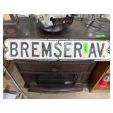 Vintage Metal Street Sign ï¿½Bremser Av.ï¿½