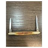 Nano Two-Blade Folding Pocket Knife with Bone Hand