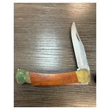 KA-BAR Folding Knife with Wood and Brass Handle