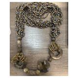 Multistrand Beaded Necklace with Labradorite Accen