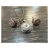 Sterling Silver and Diamond Jewelry Set