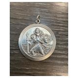 Silver Saint Christopher Pendant with Hallmarks