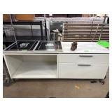White Metal Storage Cabinet on Casters