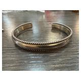 Sterling Silver Cuff Bracelet With Twisted Rope Ed