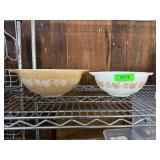 Pyrex Cinderella Bowls with Leaf Pattern