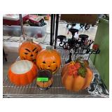 Halloween Decor Lot With Pumpkins and Accessories