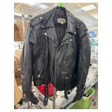Vetter Black Leather Motorcycle Jacket, Size 44