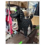 Black Metal Sculptural Poodle Figurine