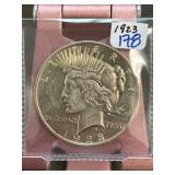 1923 Peace Silver Dollar in Protective Cover