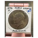 1976 D Eisenhower Bicentennial Dollar Type 2