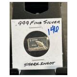 1-Gram .999 Fine Silver Shark-Design Ingot