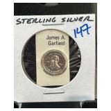James A. Garfield Sterling Silver Coin