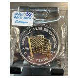 American Flag Bicentennial 24k Gold-Enhanced Coin