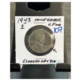 1943-S Lincoln Steel Wheat Cent Mint Error