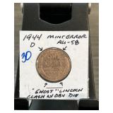1944-D Lincoln Cent Mint Error AU-58