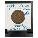 1928-S Lincoln Cent FS-501 Large S Variety