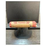 Roll of 50 Pennies in Paper Wrapper