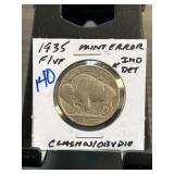 1935 Buffalo Nickel Mint Error Coin