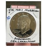 1976 Type 2 Bicentennial Proof Eisenhower Dollar