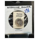 Thomas Jefferson Sterling Silver Coin