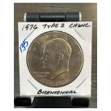 1976 Type 2 Eisenhower Bicentennial Dollar Coin