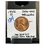 1956-D Lincoln Cent DDO-002 MS66 Red
