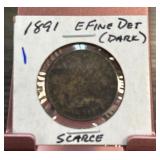 1891 Liberty V Nickel EF Condition