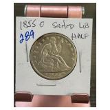 1855-O Seated Liberty Silver Half Dollar