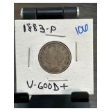 1883-P Liberty Head Nickel V-Good Condition