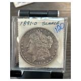 1891-O Morgan Silver Dollar in Display Case
