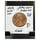 1959-D/D Lincoln Cent RPM-004 in Coin Flip
