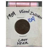 1909 Indian Head Cent in Very Good Condition