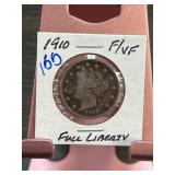 1910 Liberty Head Nickel in Fine/Very Fine Conditi