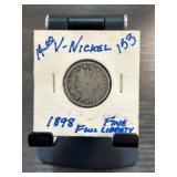 1898 Liberty Head V Nickel in Fine Condition