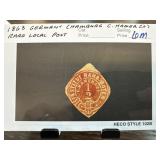 1863 Hamburg C. Hamer Co. Local Post Stamp